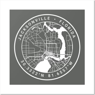 Jacksonville Map Posters and Art